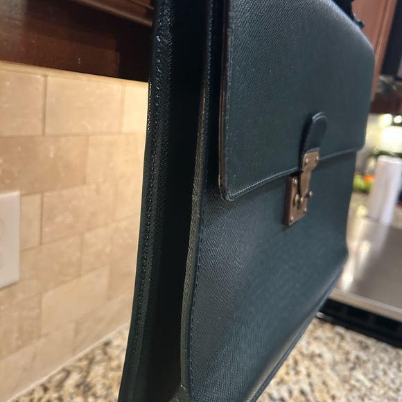 LOUIS VUITTON Serviette Kourad Briefcase Hand Bag Taiga Leather M30074 04YF148 - Picture 4 of 16